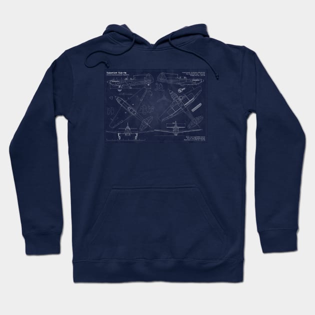 Yak9m Fighter Blueprint Hoodie by Aircraft.Lover